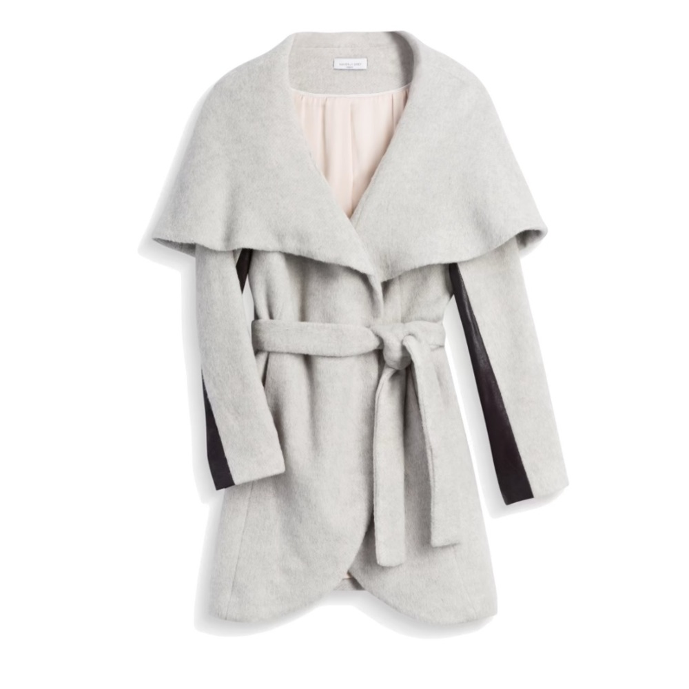 Waverly Grey Wool Coat - light grey, size small